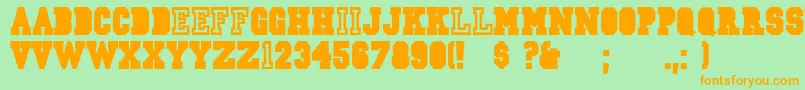 CsdJerseyNormal Font – Orange Fonts on Green Background