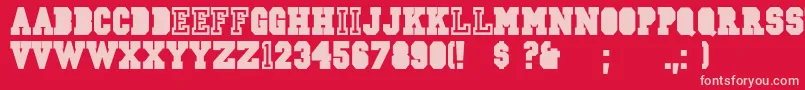 CsdJerseyNormal Font – Pink Fonts on Red Background