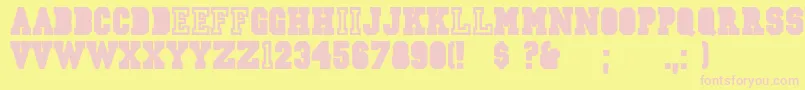 CsdJerseyNormal Font – Pink Fonts on Yellow Background