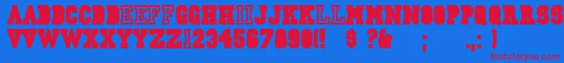 CsdJerseyNormal Font – Red Fonts on Blue Background