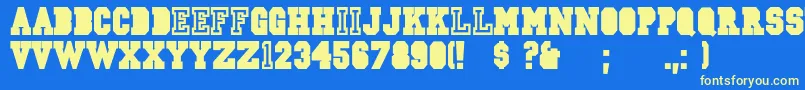CsdJerseyNormal Font – Yellow Fonts on Blue Background