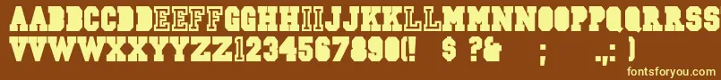 CsdJerseyNormal Font – Yellow Fonts on Brown Background