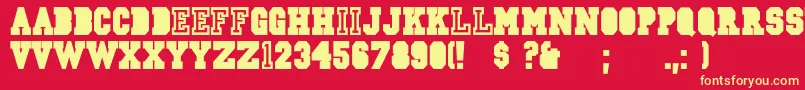 CsdJerseyNormal Font – Yellow Fonts on Red Background