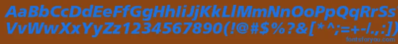 AgforeignercBolditalic Font – Blue Fonts on Brown Background