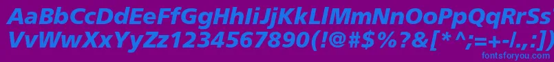 AgforeignercBolditalic Font – Blue Fonts on Purple Background