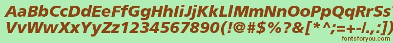 AgforeignercBolditalic-fontti – ruskeat fontit vihreällä taustalla