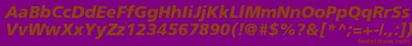 フォントAgforeignercBolditalic – 紫色の背景に茶色のフォント
