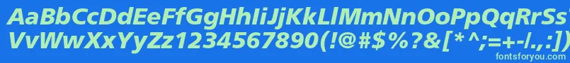 AgforeignercBolditalic Font – Green Fonts on Blue Background