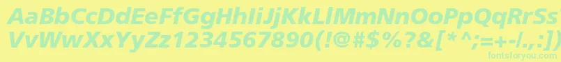 Police AgforeignercBolditalic – polices vertes sur fond jaune