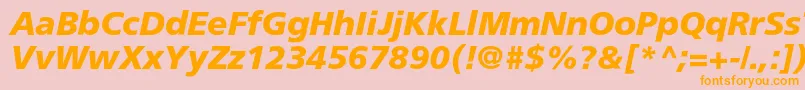 AgforeignercBolditalic-Schriftart – Orangefarbene Schriften auf rosa Hintergrund