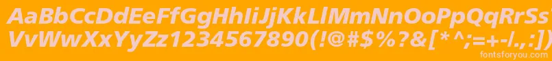 Шрифт AgforeignercBolditalic – розовые шрифты на оранжевом фоне