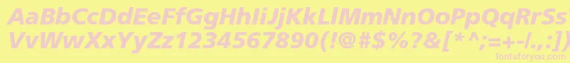 AgforeignercBolditalic Font – Pink Fonts on Yellow Background