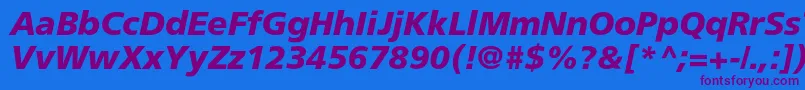 More about AgforeignercBolditalic Font AgforeignercBolditalic Font – Purple Fonts on Blue Background