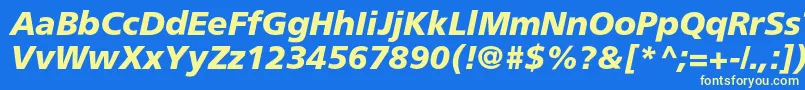 AgforeignercBolditalic Font – Yellow Fonts on Blue Background