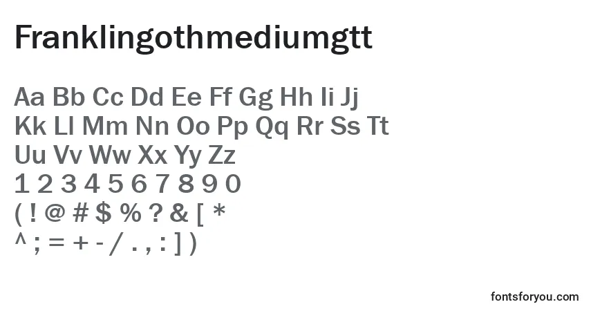 Czcionka Franklingothmediumgtt – alfabet, cyfry, specjalne znaki