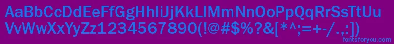 Franklingothmediumgtt Font – Blue Fonts on Purple Background