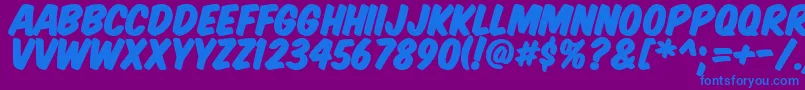 KomikaTitlePaint Font – Blue Fonts on Purple Background