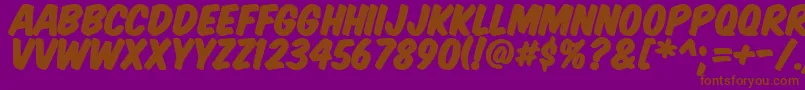 KomikaTitlePaint Font – Brown Fonts on Purple Background