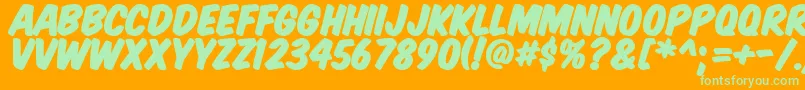 KomikaTitlePaint Font – Green Fonts on Orange Background
