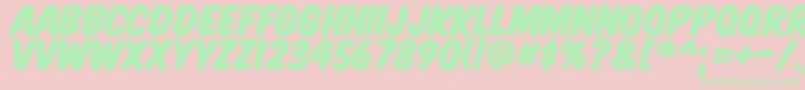 KomikaTitlePaint Font – Green Fonts on Pink Background