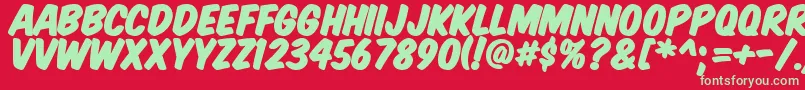 KomikaTitlePaint Font – Green Fonts on Red Background