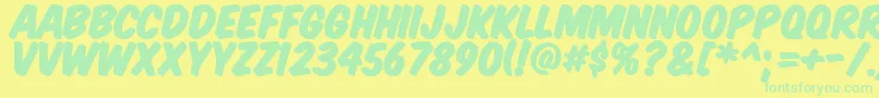 KomikaTitlePaint Font – Green Fonts on Yellow Background