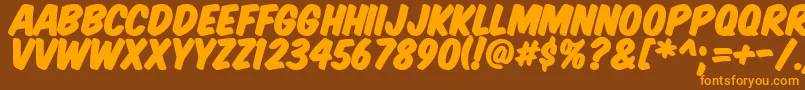KomikaTitlePaint Font – Orange Fonts on Brown Background