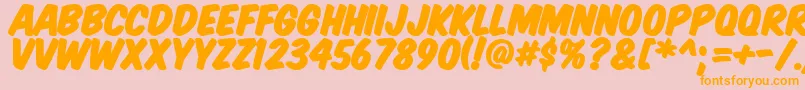 KomikaTitlePaint Font – Orange Fonts on Pink Background
