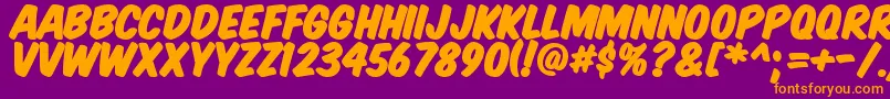 KomikaTitlePaint Font – Orange Fonts on Purple Background