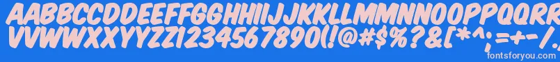 KomikaTitlePaint Font – Pink Fonts on Blue Background