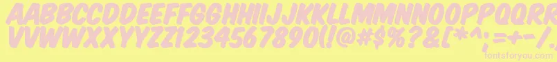 KomikaTitlePaint Font – Pink Fonts on Yellow Background