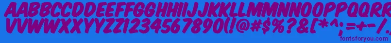 KomikaTitlePaint Font – Purple Fonts on Blue Background