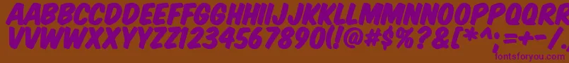 KomikaTitlePaint Font – Purple Fonts on Brown Background
