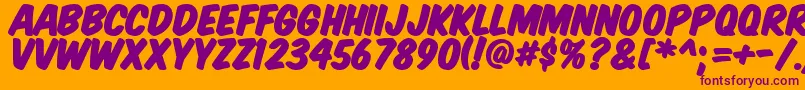 KomikaTitlePaint Font – Purple Fonts on Orange Background