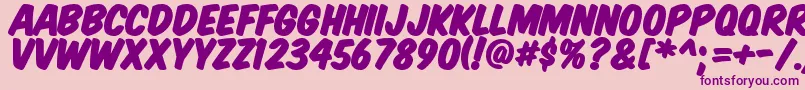 KomikaTitlePaint Font – Purple Fonts on Pink Background