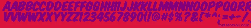 KomikaTitlePaint Font – Purple Fonts on Red Background