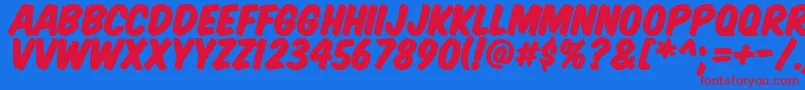 KomikaTitlePaint Font – Red Fonts on Blue Background