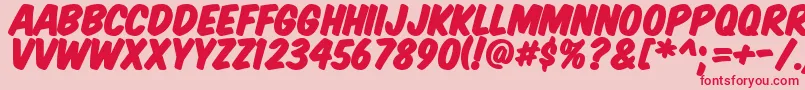 KomikaTitlePaint Font – Red Fonts on Pink Background