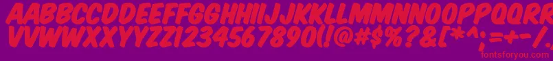 KomikaTitlePaint Font – Red Fonts on Purple Background