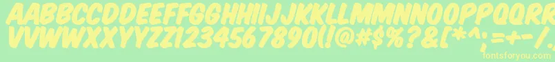 KomikaTitlePaint Font – Yellow Fonts on Green Background