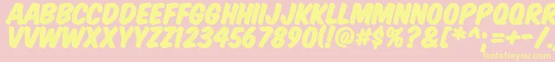 KomikaTitlePaint Font – Yellow Fonts on Pink Background