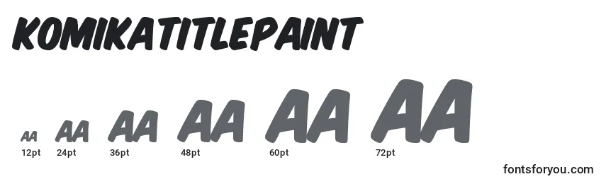 KomikaTitlePaint Font Sizes