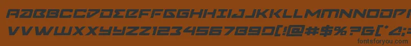 Navycadetexpandital-Schriftart – Schwarze Schriften auf braunem Hintergrund