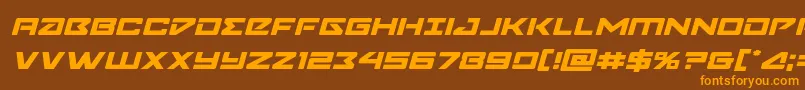Weitere Informationen zur Navycadetexpandital-Schriftart Navycadetexpandital-Schriftart – Orangefarbene Schriften auf braunem Hintergrund