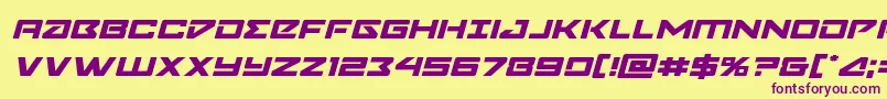 Navycadetexpandital Font – Purple Fonts on Yellow Background