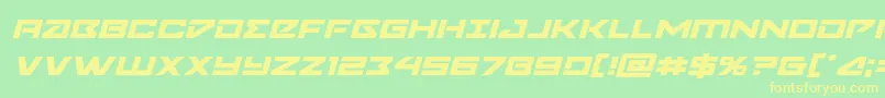 Navycadetexpandital Font – Yellow Fonts on Green Background