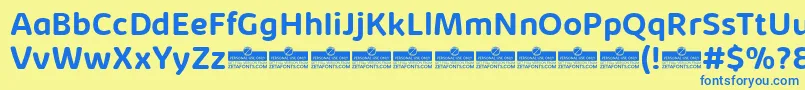 KabrioSoftBoldTrial Font – Blue Fonts on Yellow Background