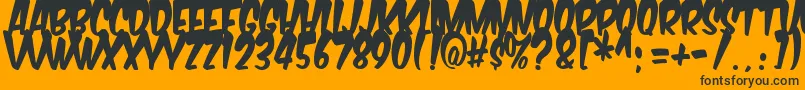 Więcej informacji o czcionce Komikabg Czcionka Komikabg – czarne czcionki na pomarańczowym tle