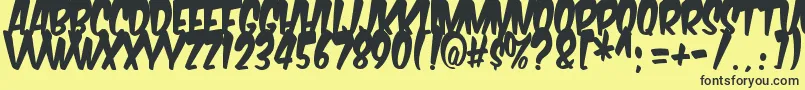 Fonte Komikabg – fontes pretas em um fundo amarelo