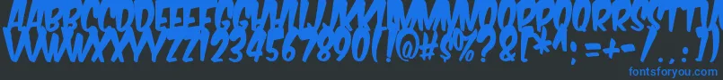 Komikabg Font – Blue Fonts on Black Background